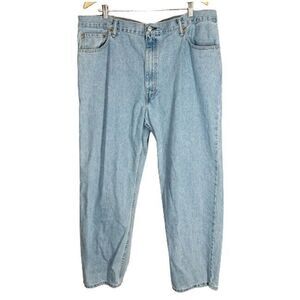 Levis Jeans Mens 42x30 Light Blue Denim 550 All Cotton Relaxed Fit High Rise